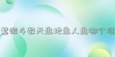 紫微斗数天盘地盘人盘哪个准