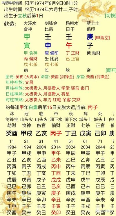 八字里有丙亥和壬已这样