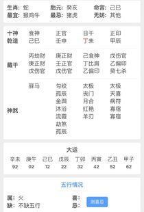 八字五行旺衰数值表